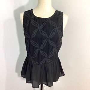 FUN 2 FUN WOMAN SIZE SMALL BLACK CHIFFON SLEEVELESS TOP BLOUSE PARTY CASUAL